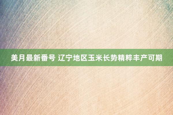 美月最新番号 辽宁地区玉米长势精粹丰产可期