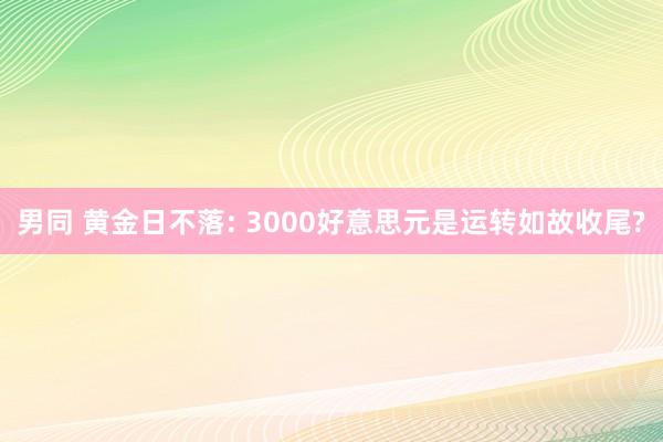男同 黄金日不落: 3000好意思元是运转如故收尾?