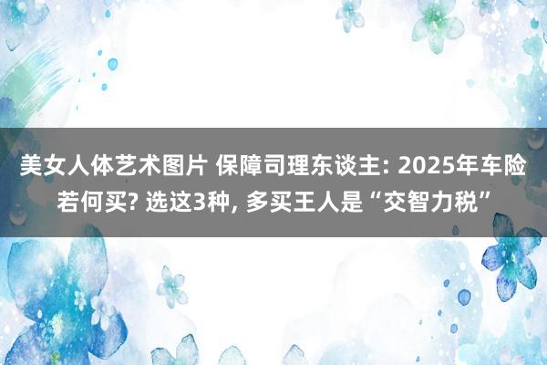 美女人体艺术图片 保障司理东谈主: 2025年车险若何买? 选这3种, 多买王人是“交智力税”